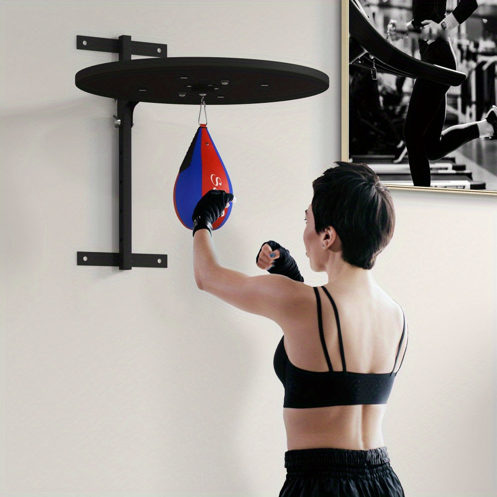 Soozier Adjustable Height Wall-Mounted Punching Bag Platform with 360° Swivel, 7-Level Height Adjustment & Heavy-Duty Steel Frame - Space-Saving Home Gym Equipment for Boxing, Kickboxing, MMA Training (Concrete/Brick/Wood Wa