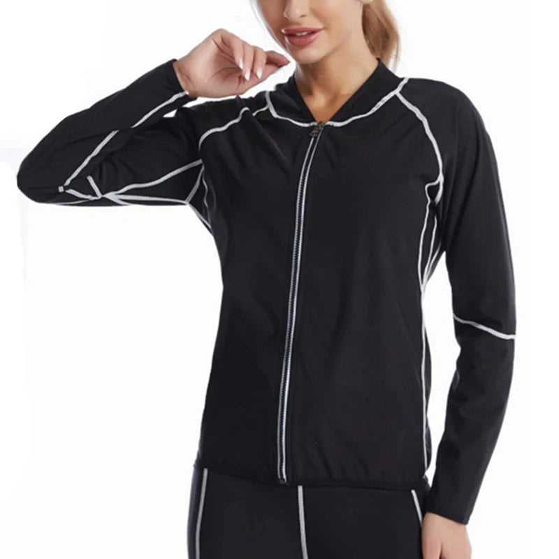 Sauna Suits for Women Gym Clothing Sets Running Fitness Exercise Sportswear Pants Weight Loss Sweating Sports Suit Workout Tops
