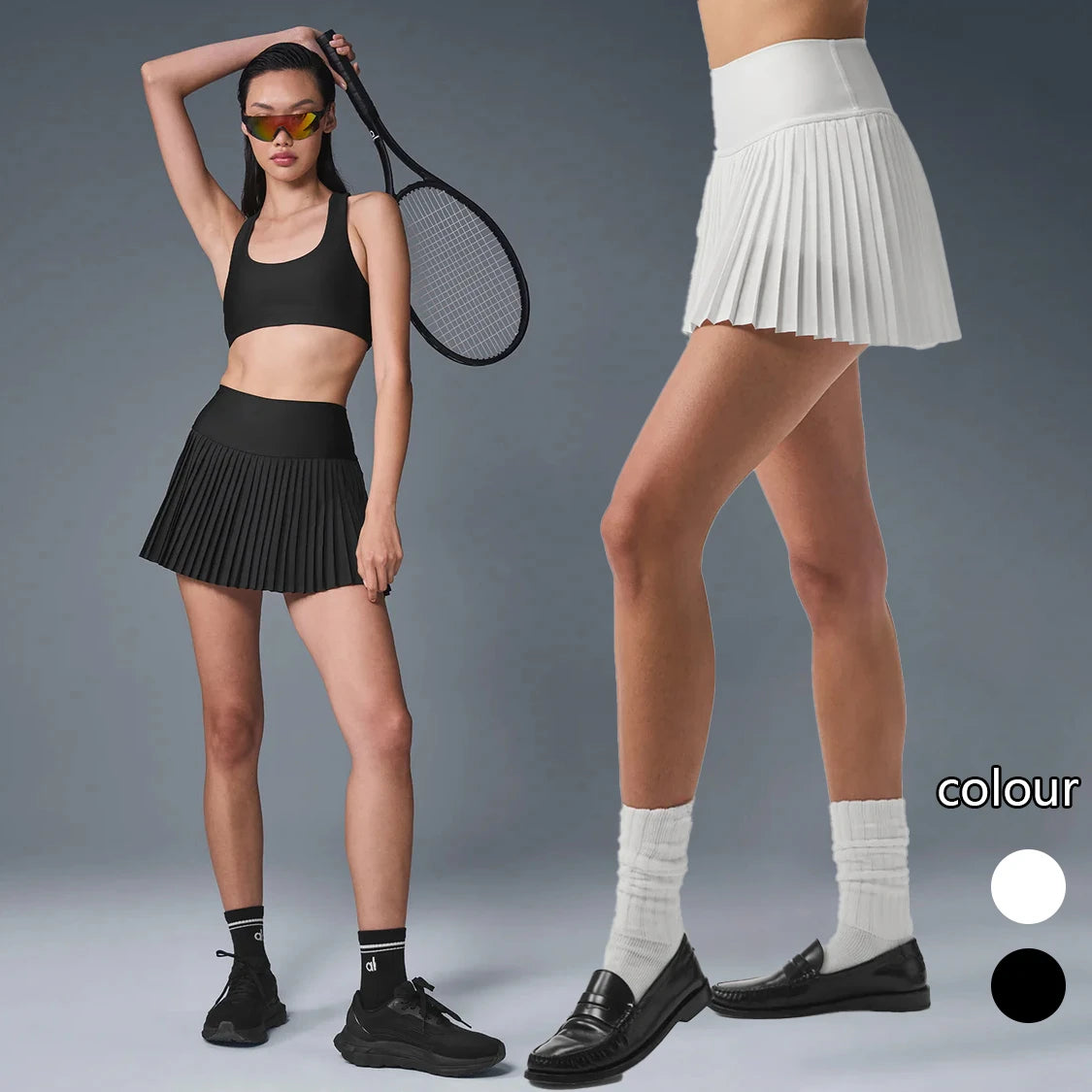 AL Tennis Skirt women Gym Tennis Dresses Breathable Quick Drying Pleated Skirt Slim Fit Elastic V-shaped Sports Tennis Skirts