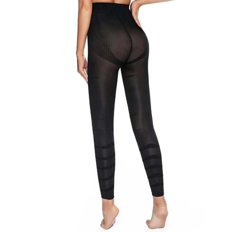 High Waist Leggings Women Sculpting Firm Control Leg Tummy Flat Skinny Slimming Tights Thigh Slimmer Footless Pants Stretchy
