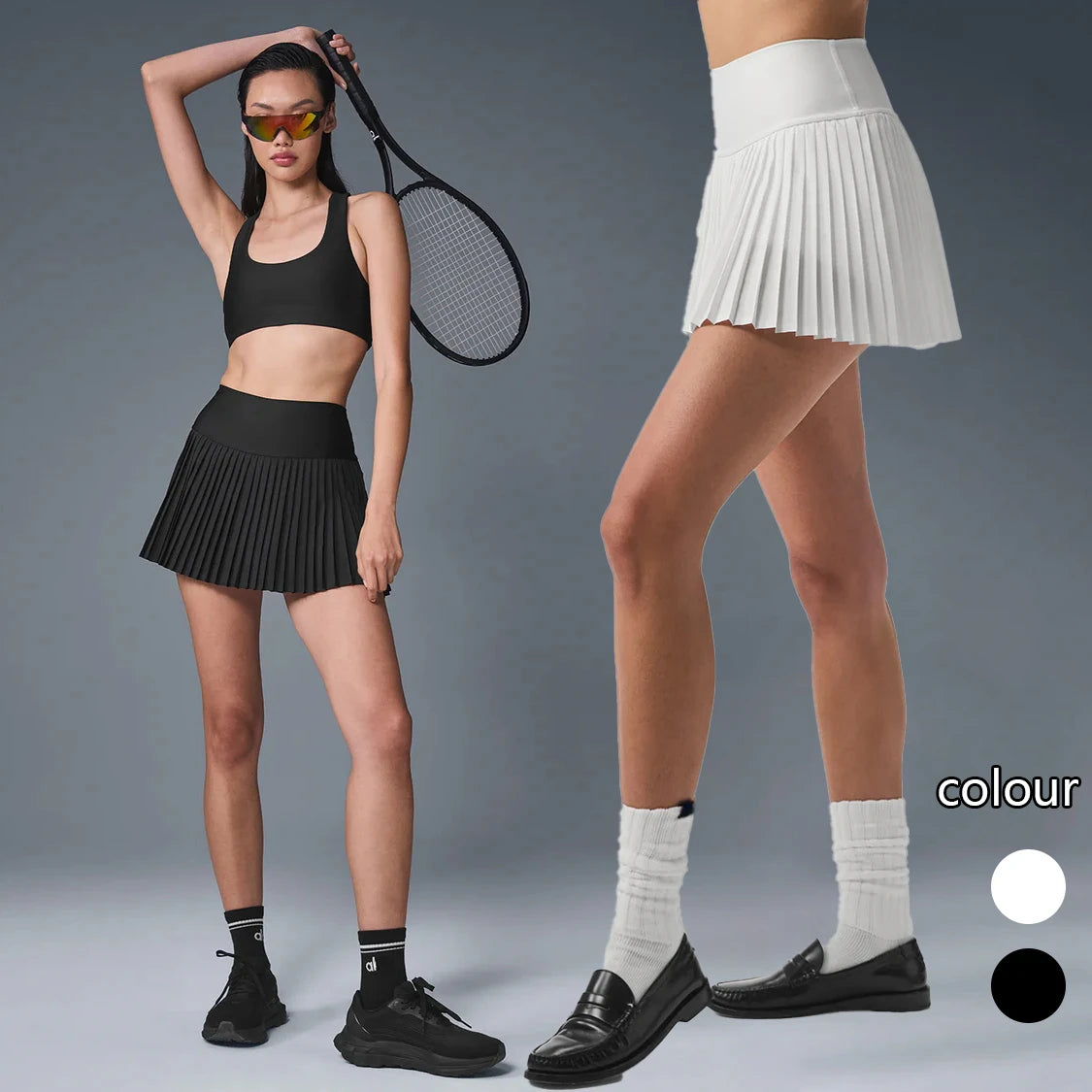 AL Tennis Skirt women Gym Tennis Dresses Breathable Quick Drying Pleated Skirt Slim Fit Elastic V-shaped Sports Tennis Skirts