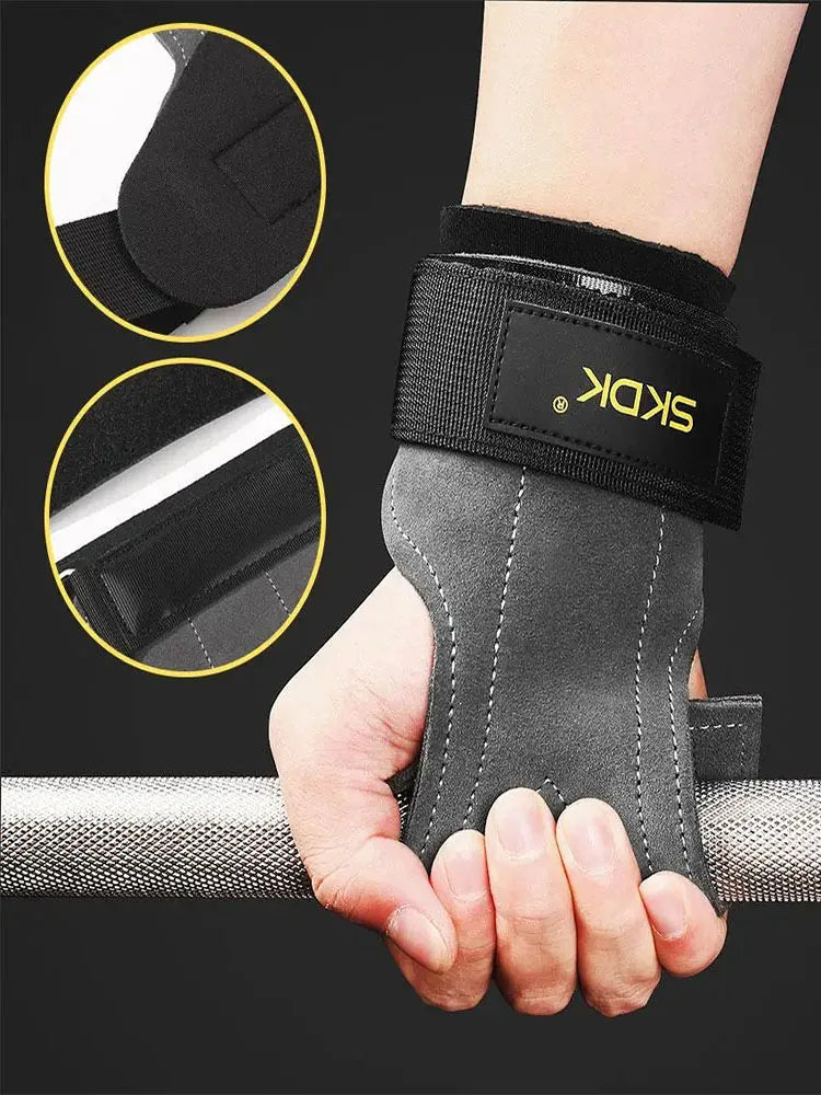 2Pcs Gym Gloves Fitness Hand Palm Protection Equipment Anti Slip And Wear-resistant Wrist Protection Hard Pull Grip Strength Ban