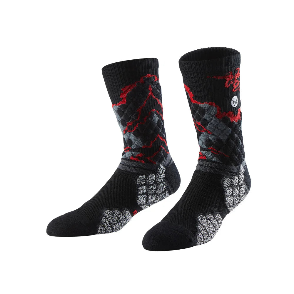 Professional Sports Socks with Ankle Cushioning Anti-Slip Breathable and Shock-Absorbing for Running Gym