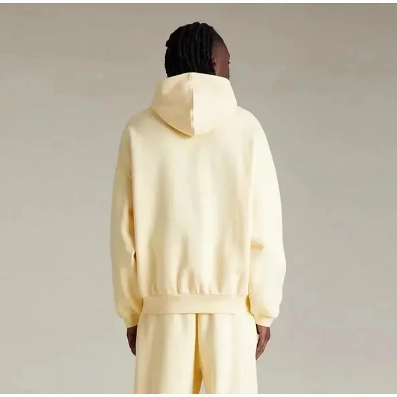 24ss Luxury Design Men's Round Neck Sweaters Couple High Street Solid Color Thickened Warm High Street Round Neck Pullover