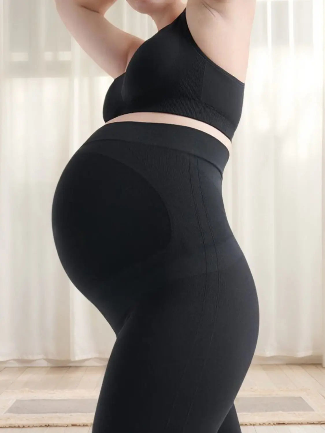 Pregnant Women Seamless Leggings Yoga Spring and Autumn New High Waist Support Elastic Pure Cotton Thin Outer Wear Versatile
