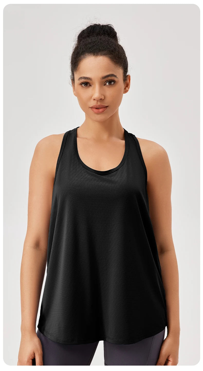 Women Gym Yoga Vest Athletic Fitness Sports Tank Tops Quick Dry Running Blouse Workout Tops Sleeveless Back Yoga Shirts Gym Top