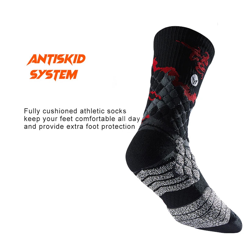 Professional Sports Socks with Ankle Cushioning Anti-Slip Breathable and Shock-Absorbing for Running Gym