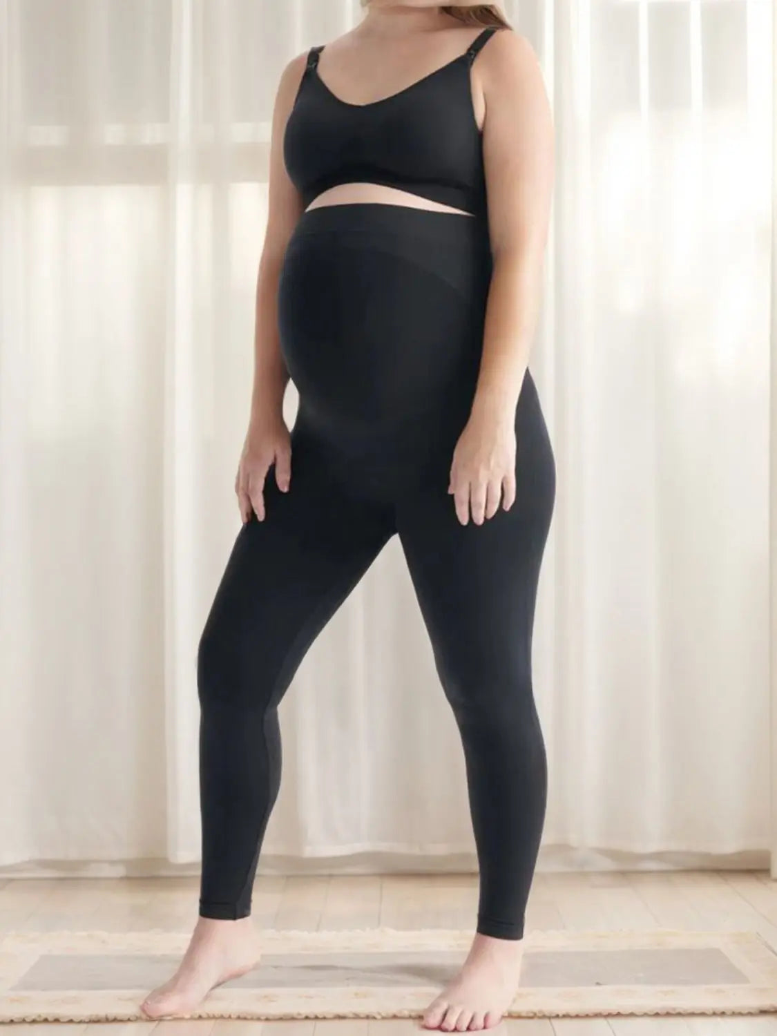 Pregnant Women Seamless Leggings Yoga Spring and Autumn New High Waist Support Elastic Pure Cotton Thin Outer Wear Versatile