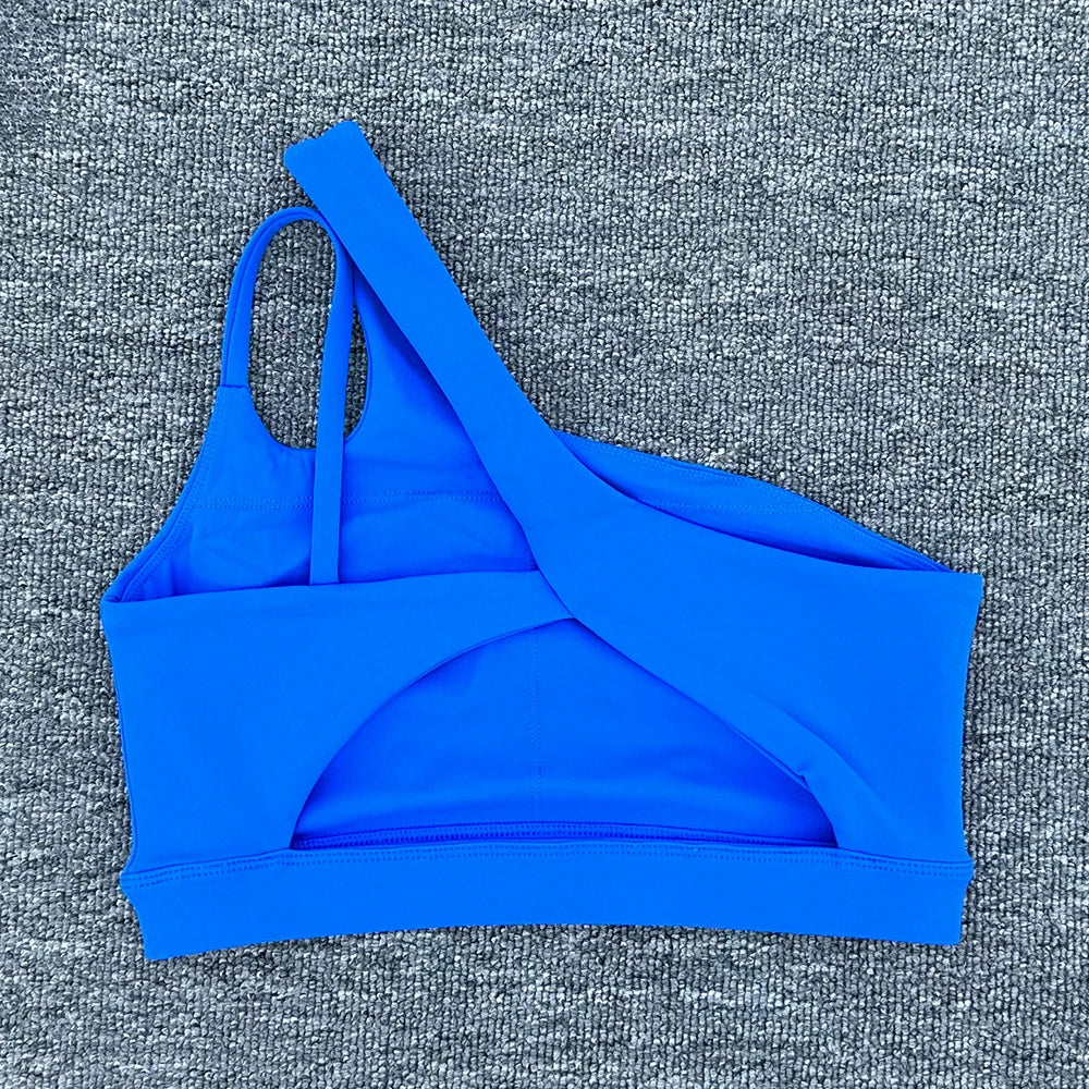 Women Shockproof Sport Bra Women's Beautiful Back Gym Sports Underwear Women Oblique Shoulder Straps Running Fitness Yoga Bra 