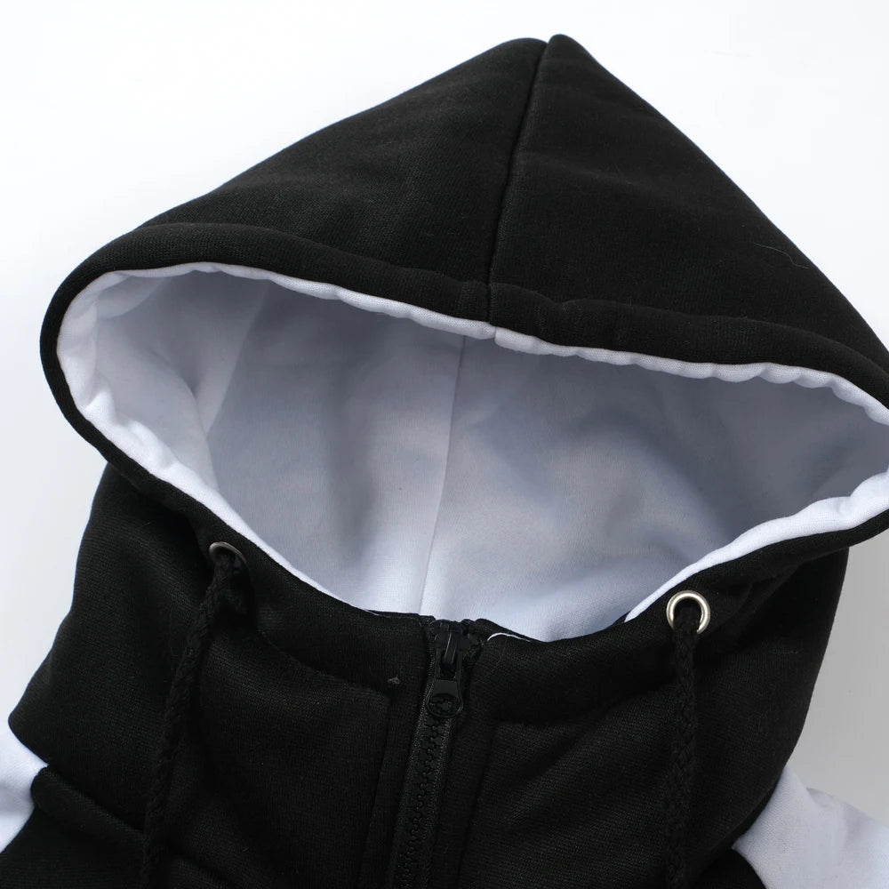 Men's Winter Warm Coat Running GYM Casual Zip Up Hooded Sweatshirt Fleece Workout Skiing Sportwear Hoodie Jacket Athletic