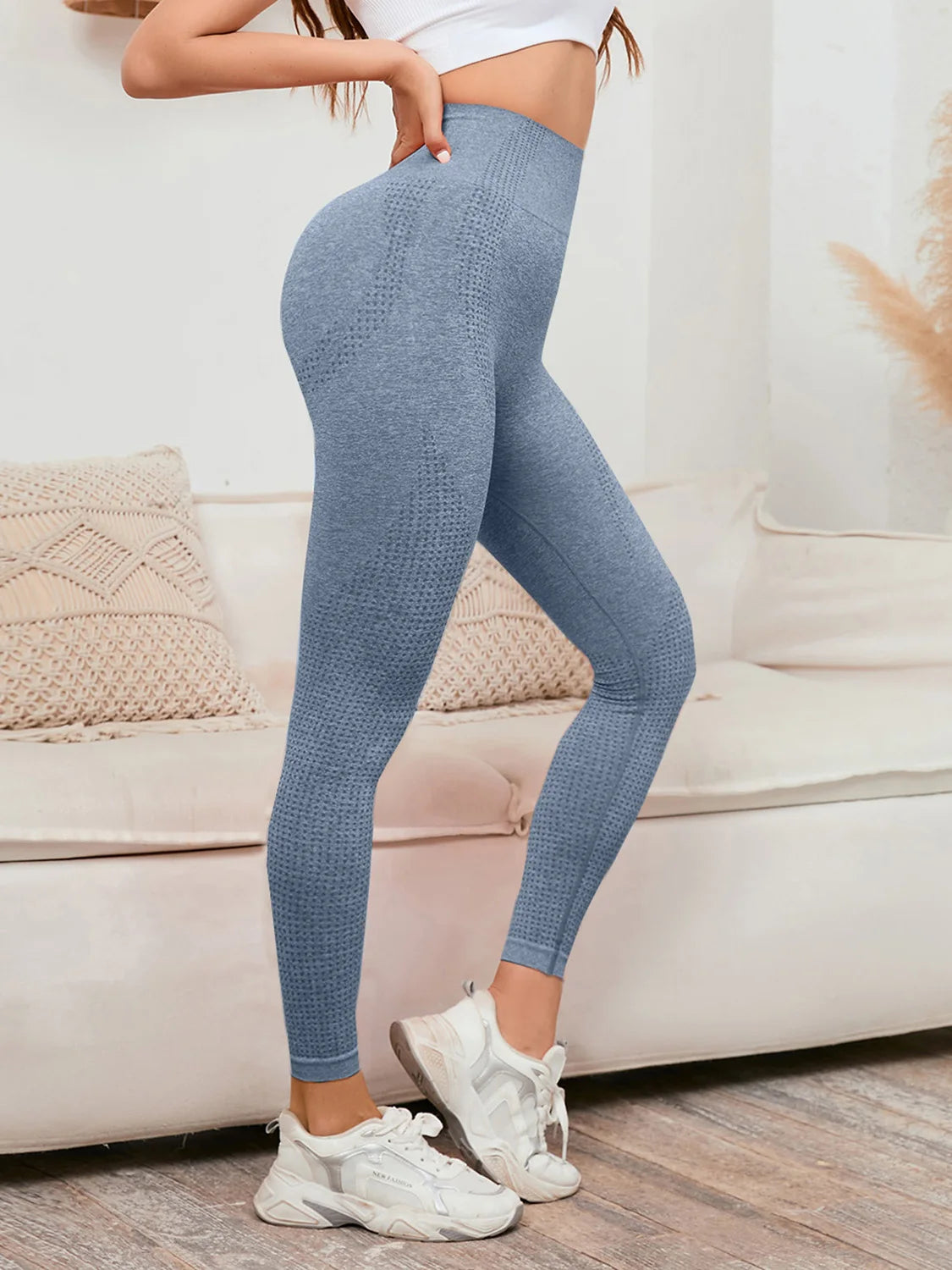 High Waist Leggings Women Smile Leggins Push Up Indoor Sport Fitness Running Pants Elastic Trousers Gym Slim Pants NEW
