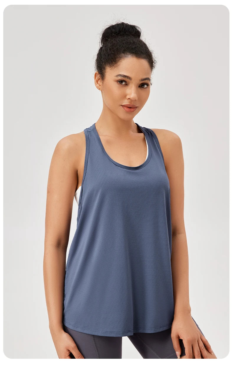 Women Gym Yoga Vest Athletic Fitness Sports Tank Tops Quick Dry Running Blouse Workout Tops Sleeveless Back Yoga Shirts Gym Top