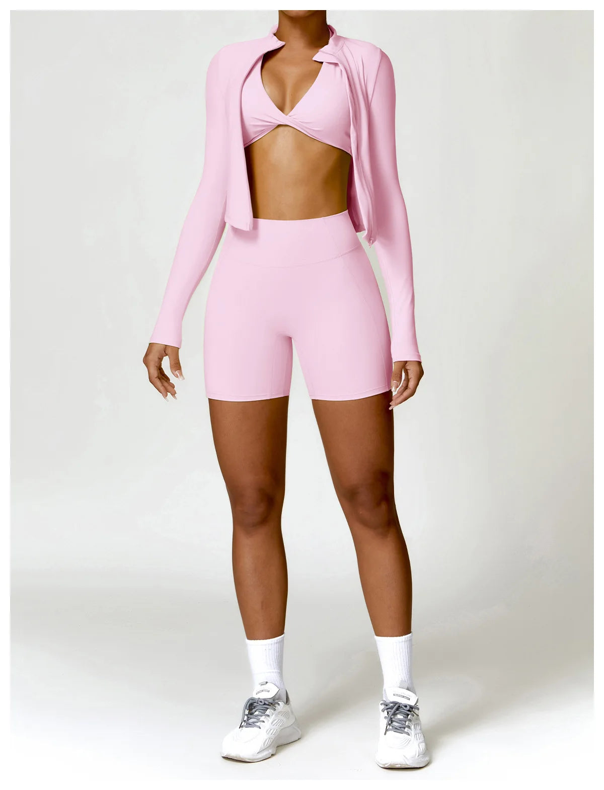 Women's Gym Exercise Shirt Yoga Long Sleeve Sportswear Top Zipper Jacket Gym Push Up Workout Tops Running Cycling Sportswear