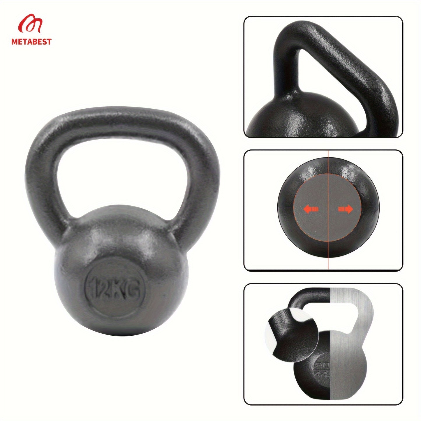 METABEST Basics Cast Iron Kettlebell 13.23/17.64/26.46LB. Hand weights Workout Gym Equipment & Strength training sets for Women & Men | Weights set for Home Gym. wholesale