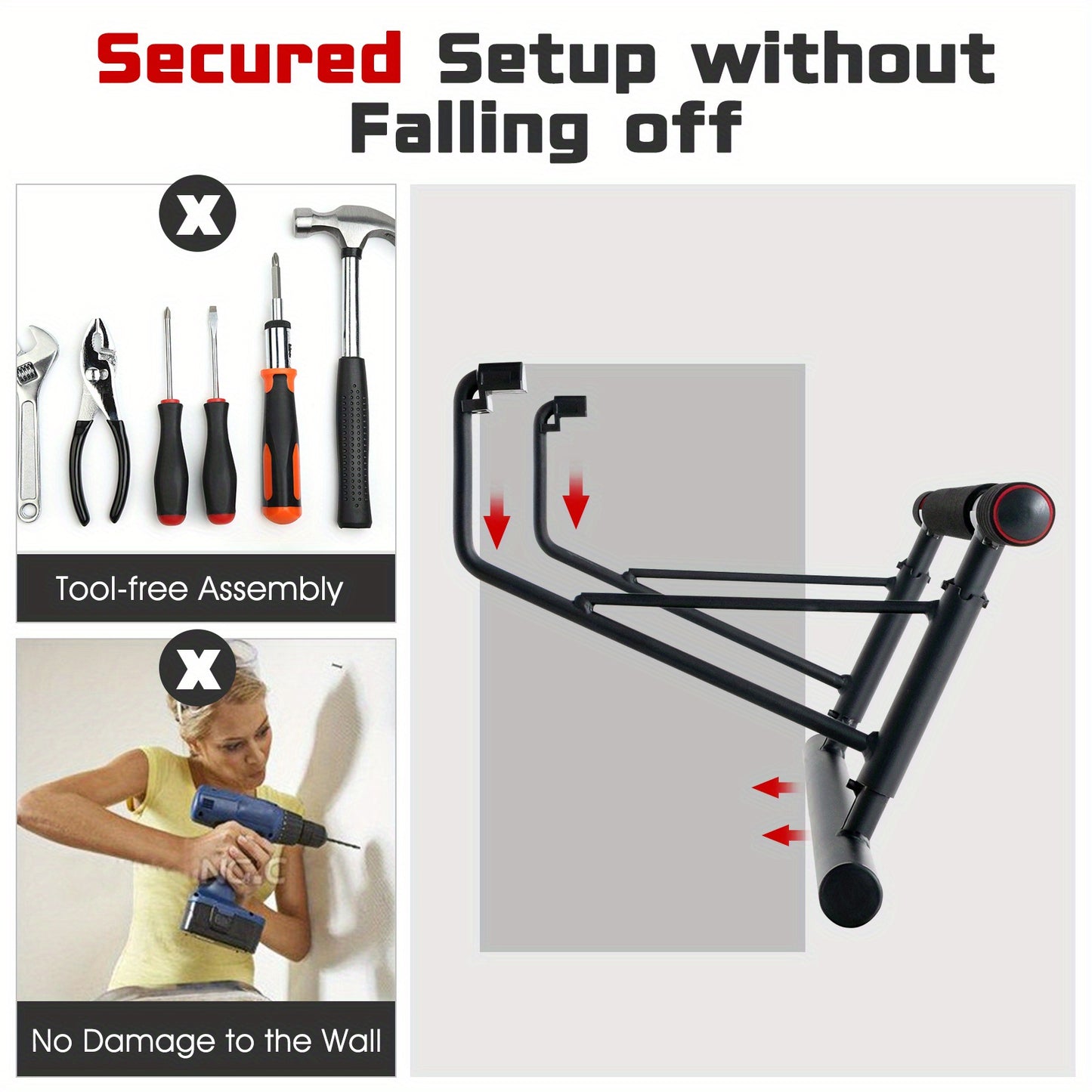 Foldable Strength Training Chin-Up Bar Pro - No Screw, Space-Saving, Doorway-Mounted, Home Gym Equipment for Effective Upper Body Workout, Fitness, and Exercise - Durable, Sturdy, and Portable