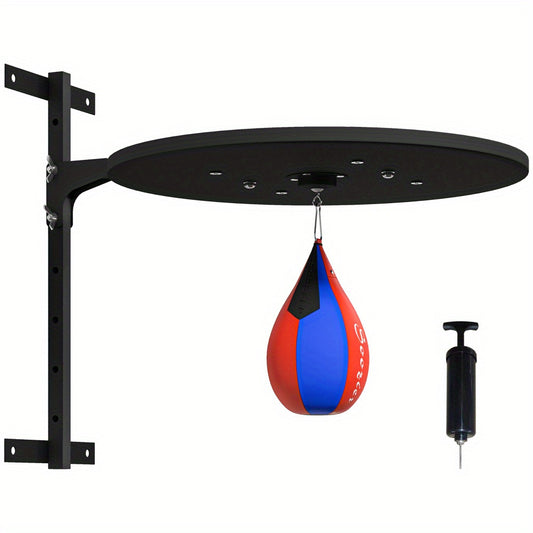 Soozier Adjustable Height Wall-Mounted Punching Bag Platform with 360° Swivel, 7-Level Height Adjustment & Heavy-Duty Steel Frame - Space-Saving Home Gym Equipment for Boxing, Kickboxing, MMA Training (Concrete/Brick/Wood Wa