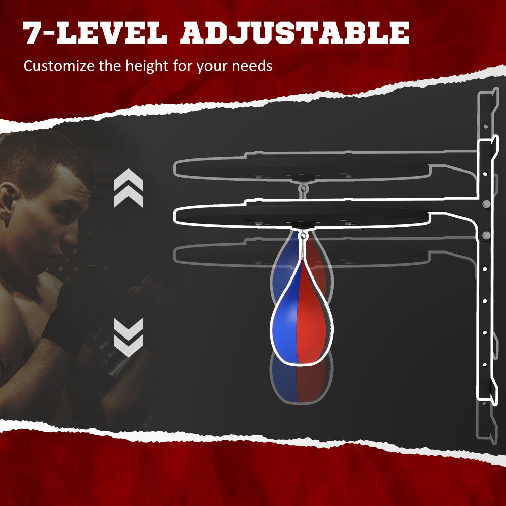 Soozier Adjustable Height Wall-Mounted Punching Bag Platform with 360° Swivel, 7-Level Height Adjustment & Heavy-Duty Steel Frame - Space-Saving Home Gym Equipment for Boxing, Kickboxing, MMA Training (Concrete/Brick/Wood Wa