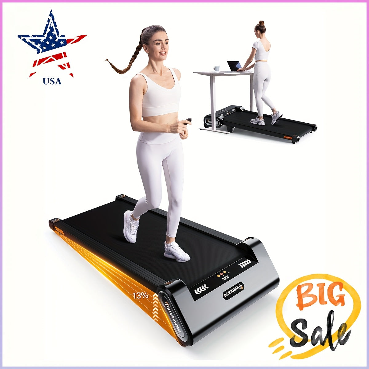 13% Incline Walking Pad Treadmill with Auto Incline, 6-Level Adjustable Under Desk Fitness Machine, 2.5HP Portable Home Gym Equipment, 330LBS Capacity, LED Display & Remote Control - Black, Treadmills for Home Exercise