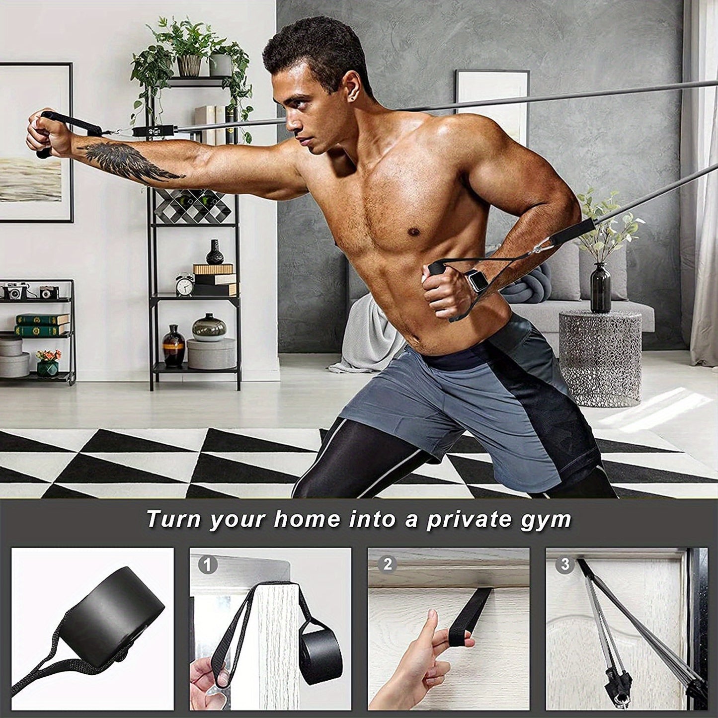 300lbs Workout Bar Fitness Resistance Bands Set Pilates Yoga Pull Rope Exercise Training Expander Gym Equipment for Home Bodybuilding