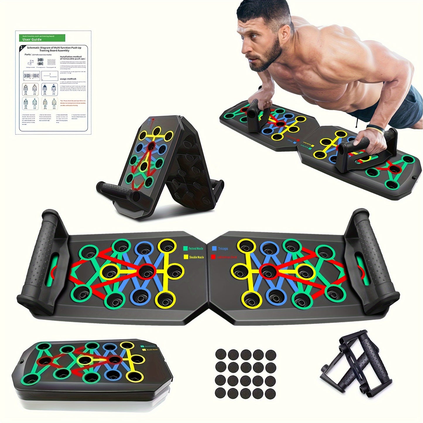 [Enhanced Chest Push-Up Training Board] Multifunctional Home Gym Equipment - Ergonomic Push-Up Training Board for Enhanced Chest and Shoulder Strength, Ideal for Fitness Enthusiasts, Non-Electric PP Material, Suitable for All