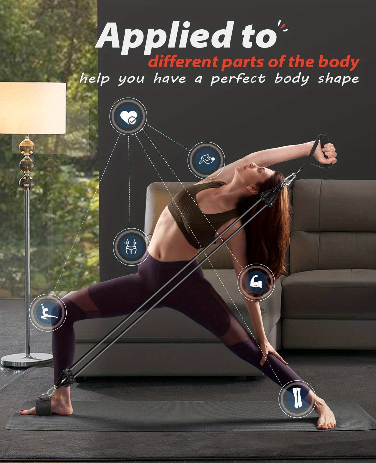 300lbs Workout Bar Fitness Resistance Bands Set Pilates Yoga Pull Rope Exercise Training Expander Gym Equipment for Home Bodybuilding