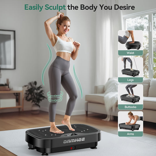 [Full Body Vibration] Full Body Vibration Plate Exercise Machine - 9-Mode, USB Powered, Remote Control - Home Gym Equipment for Lymphatic Drainage & Wellness