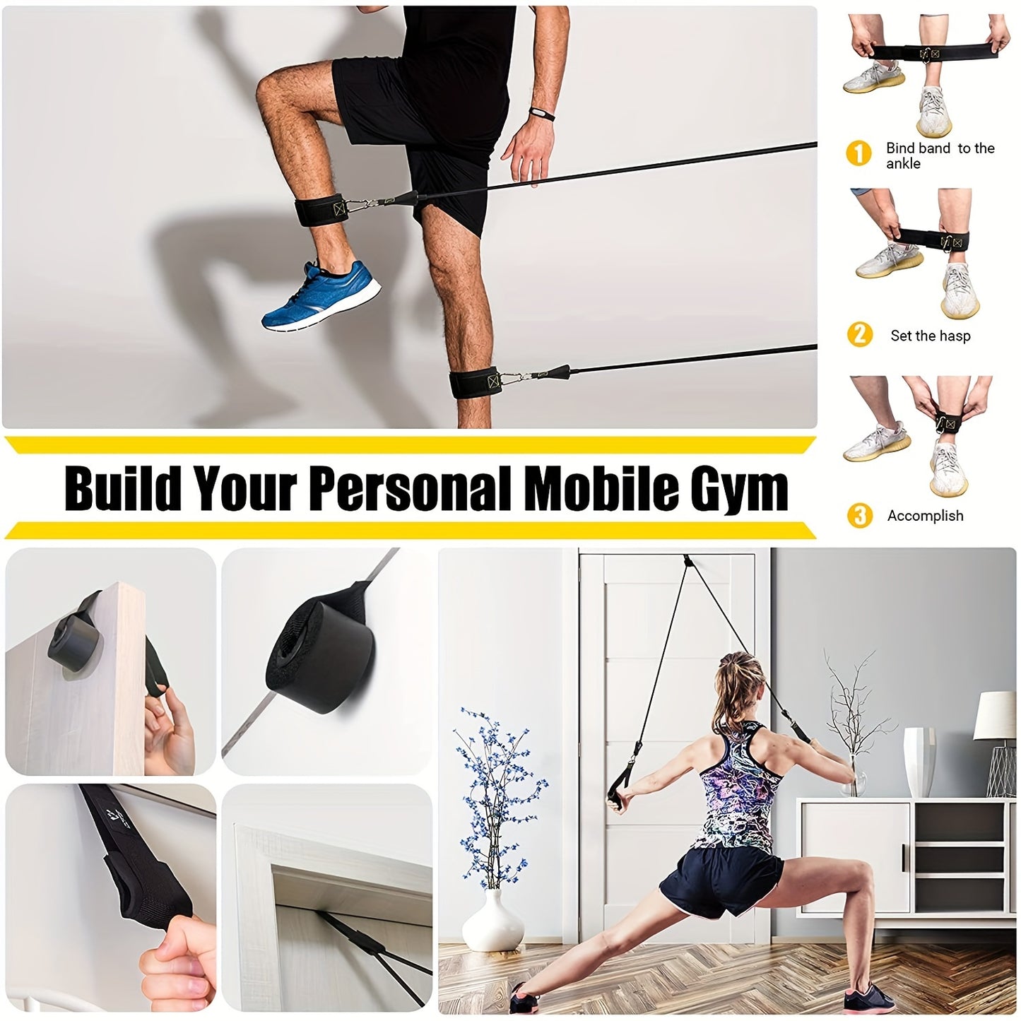 300lbs Workout Bar Fitness Resistance Bands Set Pilates Yoga Pull Rope Exercise Training Expander Gym Equipment for Home Bodybuilding