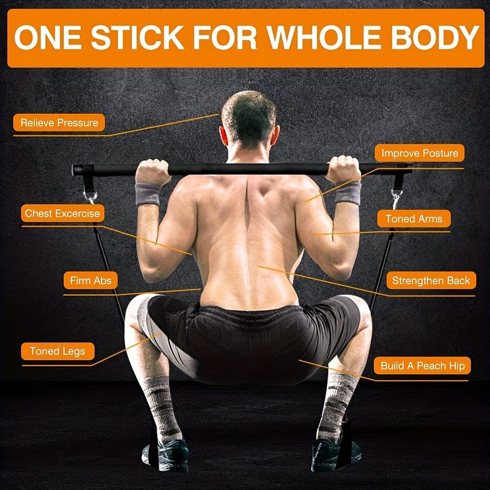300lbs Workout Bar Fitness Resistance Bands Set Pilates Yoga Pull Rope Exercise Training Expander Gym Equipment for Home Bodybuilding