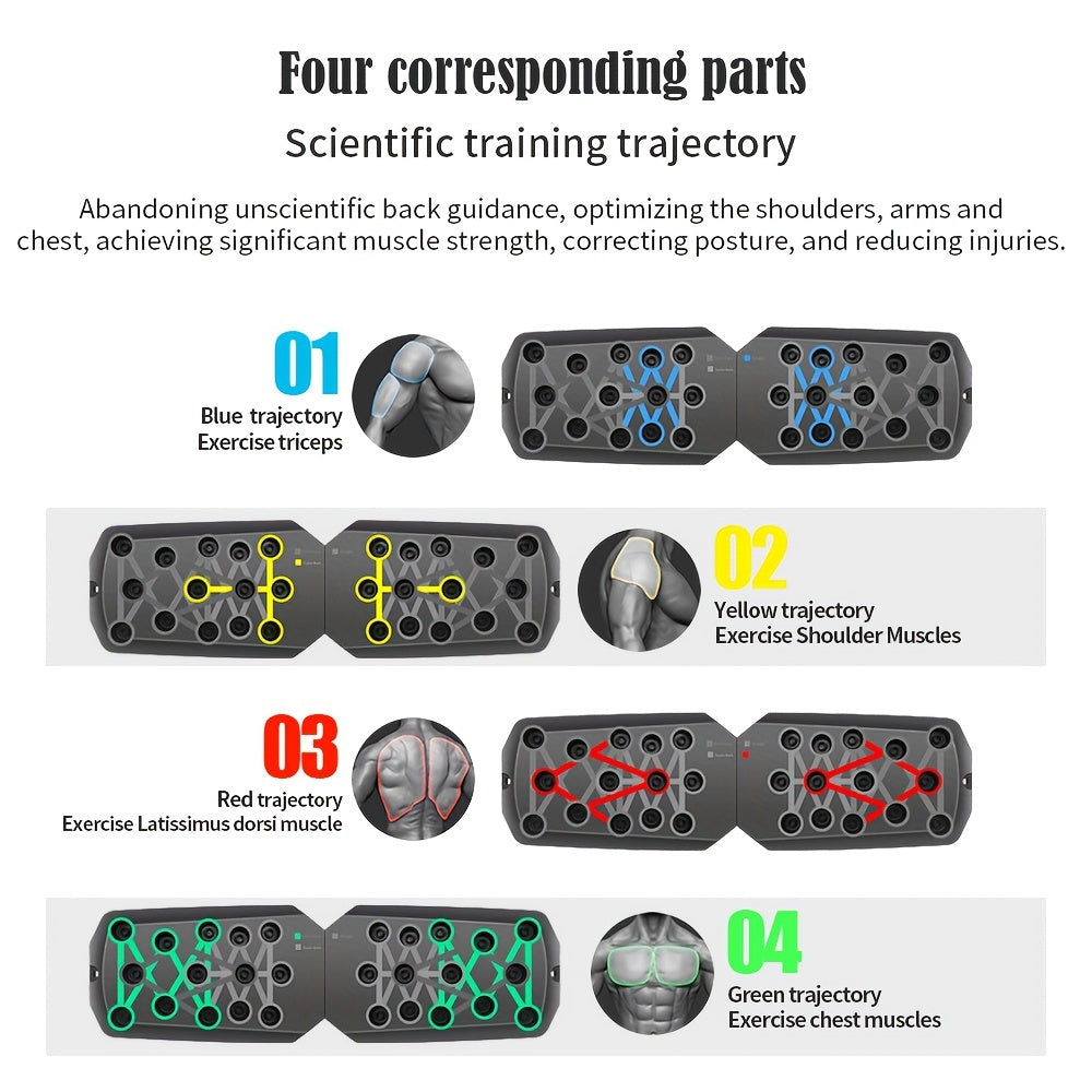 [Enhanced Chest Push-Up Training Board] Multifunctional Home Gym Equipment - Ergonomic Push-Up Training Board for Enhanced Chest and Shoulder Strength, Ideal for Fitness Enthusiasts, Non-Electric PP Material, Suitable for All