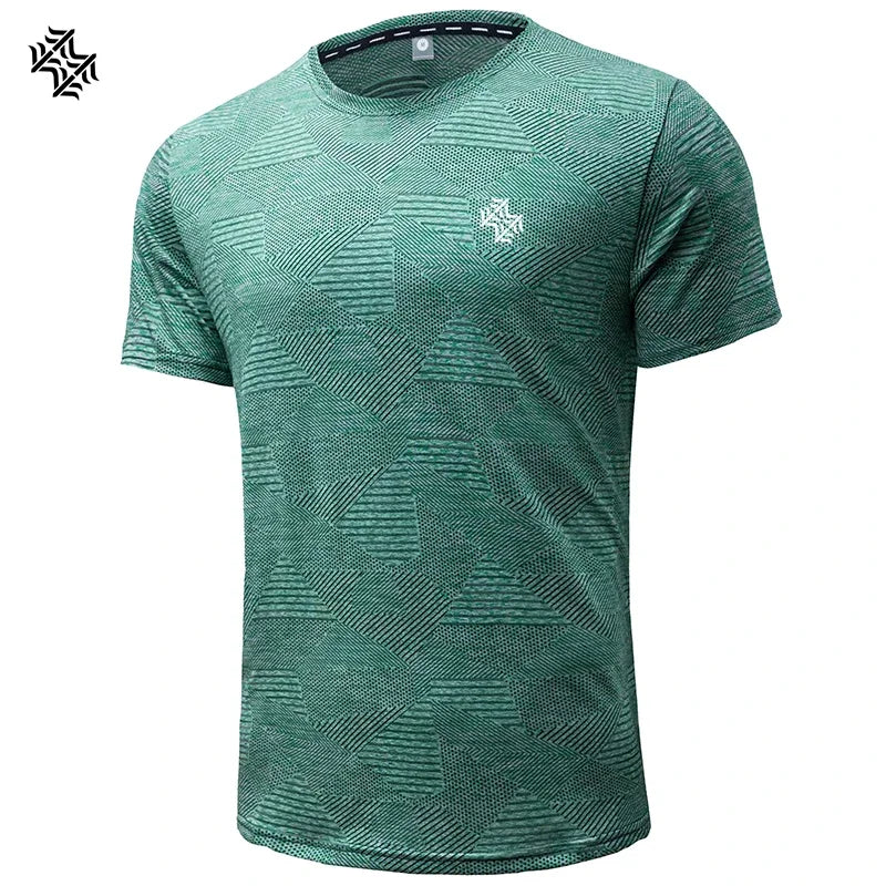 Fashion football style men's outdoor running fitness loose short sleeve T-shirt Breathable quick drying casual Gym Tops