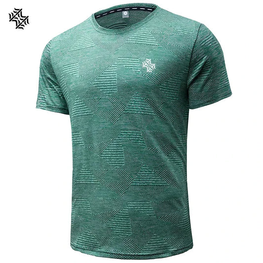 Fashion football style men's outdoor running fitness loose short sleeve T-shirt Breathable quick drying casual Gym Tops