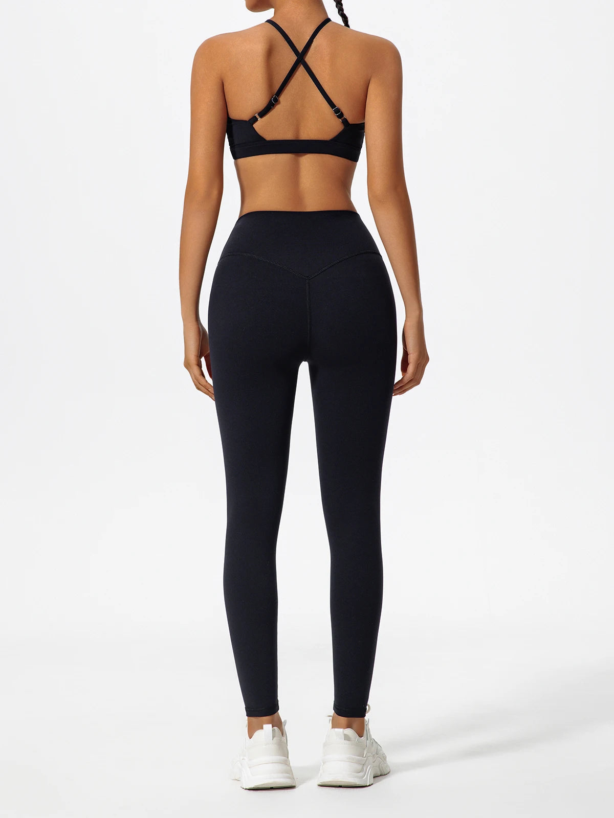 Ctenkevet Two-Piece Women's Sports Set Chest Crossover Yoga Clothes Female Gym Bandeau Sports Bra Suits Sport Outfit For Woman