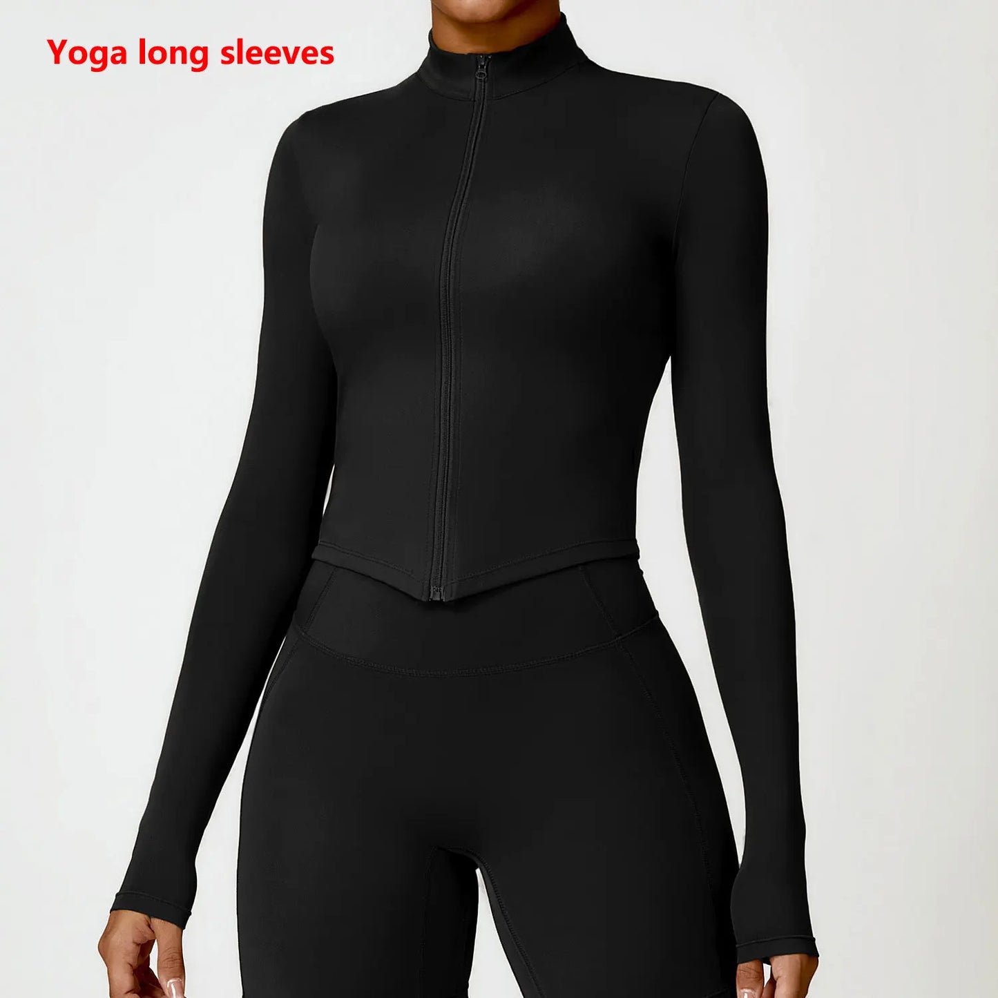 Women's Gym Exercise Shirt Yoga Long Sleeve Sportswear Top Zipper Jacket Gym Push Up Workout Tops Running Cycling Sportswear