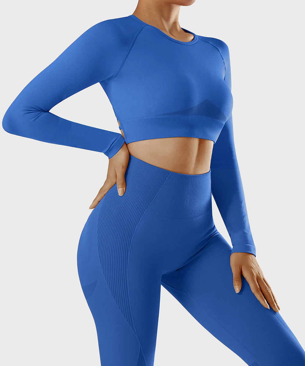 Yoga Top Women's  Long Sleeved Sports Shirts Running Training Fitness Top Windproof Running Suit Mujer Workout Gym Top Gym Shirt