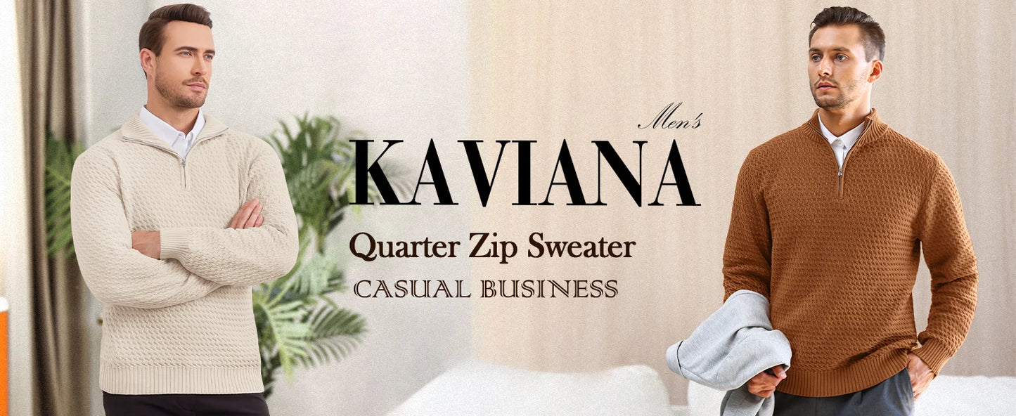 Men's Sweater Winter Casual Knitted Zip Sweater Mock Neck Pullover Ribbed Knit Casual Pure Color Soft Sweaters US Size