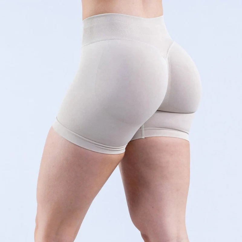 Impact Gym Shorts Women Fitness Sports Biker Shorts 4.5" Low Ribbed Band Yoga Shorts Workout Scrunch Butt Seamless Leggings