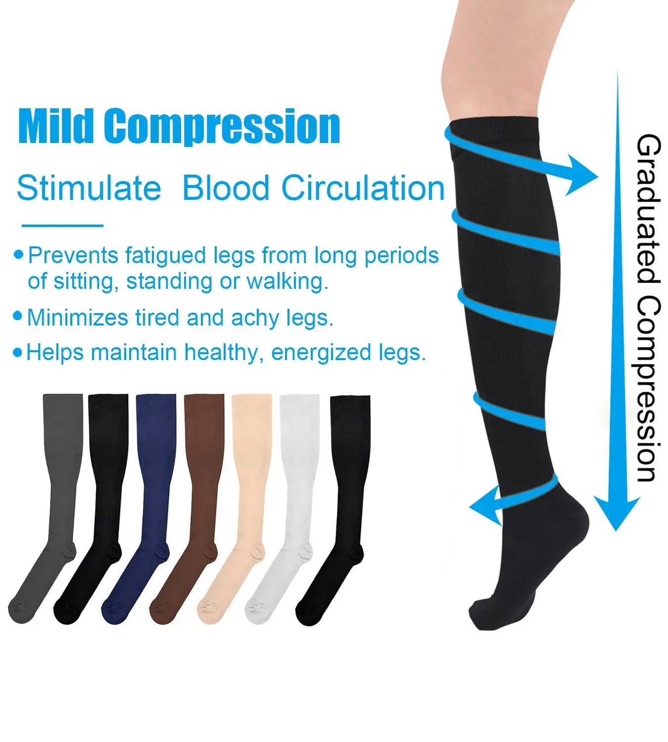 Running Compression Socks Stockings 20-30 mmhg Men Women Sports Socks for Nursing Rugby Marathon Cycling Football Varicose Veins