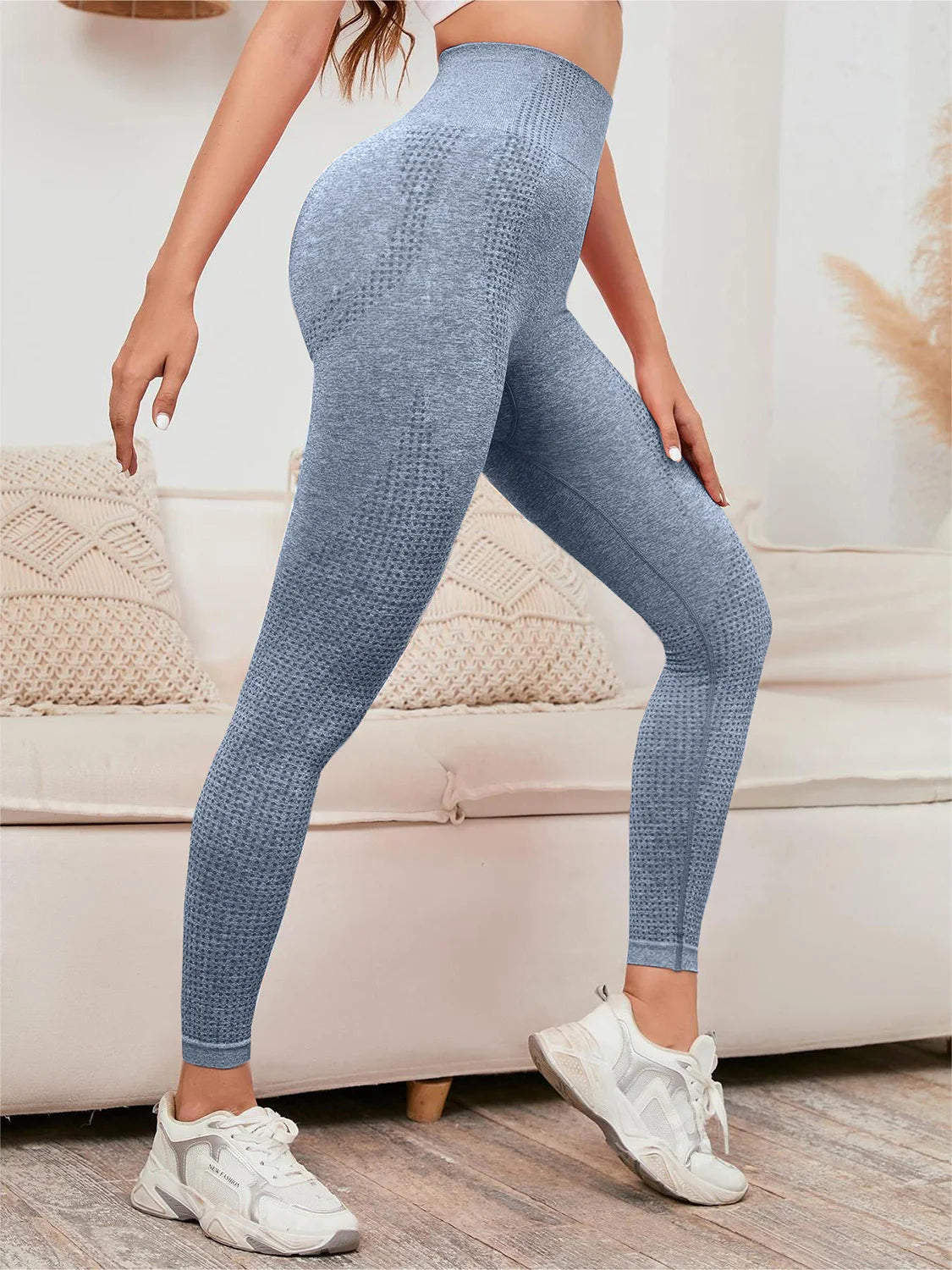 High Waist Leggings Women Smile Leggins Push Up Indoor Sport Fitness Running Pants Elastic Trousers Gym Slim Pants NEW