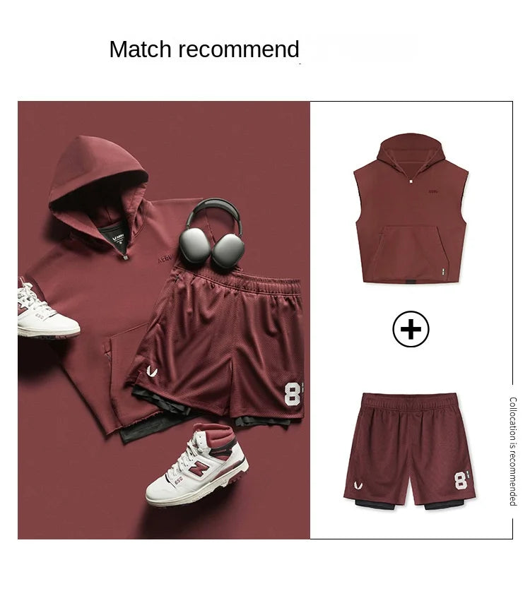 Gyms Mens Multi-pocket Bodybuilding Cotton Sleeveless Hooded Casual Biker Vest Sweatshirt Fitness Workout Sportswear Tops Male