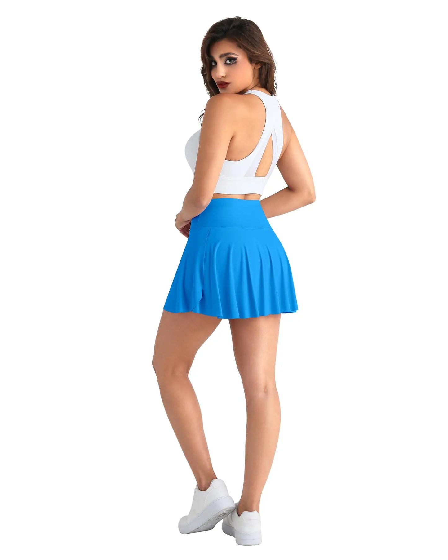Gym Sports Skirt Woman Fitness Pockets Running Outdoors Tennis Skirt Shorts Quick drying Stretch Summer Shorts