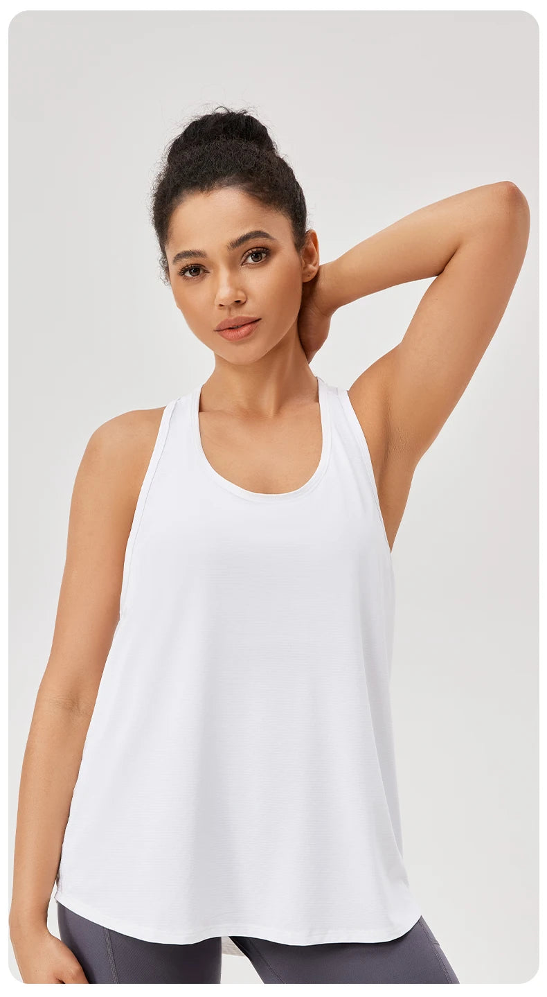 Women Gym Yoga Vest Athletic Fitness Sports Tank Tops Quick Dry Running Blouse Workout Tops Sleeveless Back Yoga Shirts Gym Top