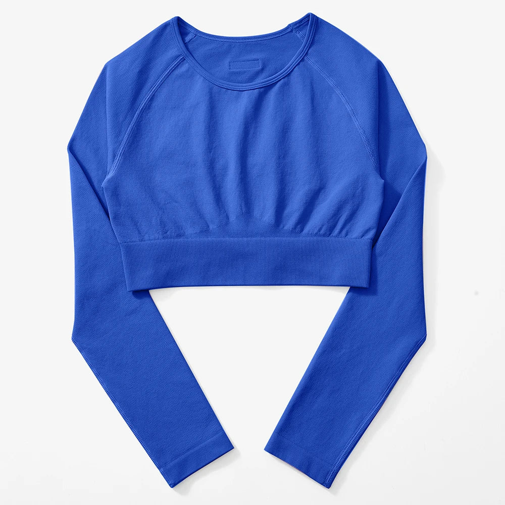 Yoga Top Women's  Long Sleeved Sports Shirts Running Training Fitness Top Windproof Running Suit Mujer Workout Gym Top Gym Shirt