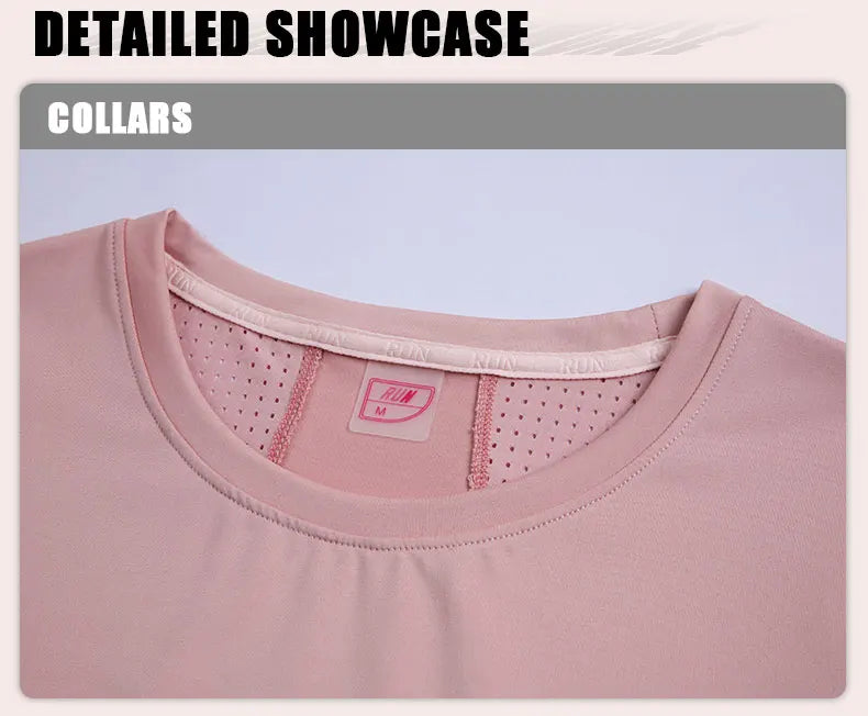 Women Gym Jogging Top Fitness Quick Dry Yoga Shirts Short Sleeve Mesh  Athletic Shirt Outdoor Running Sporting Sweat Suits Pink