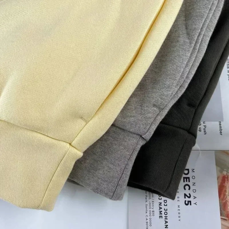 24ss Luxury Design Men's Round Neck Sweaters Couple High Street Solid Color Thickened Warm High Street Round Neck Pullover