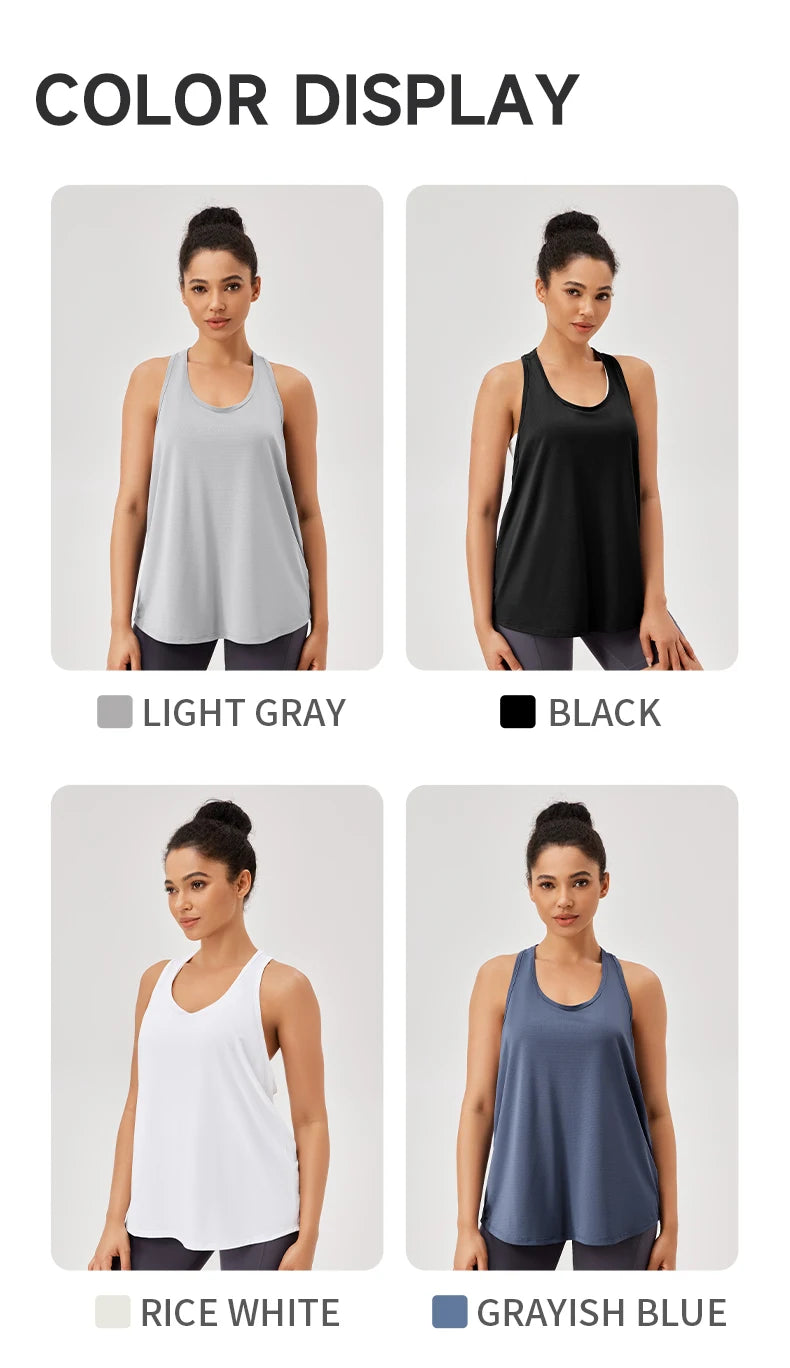 Women Gym Yoga Vest Athletic Fitness Sports Tank Tops Quick Dry Running Blouse Workout Tops Sleeveless Back Yoga Shirts Gym Top