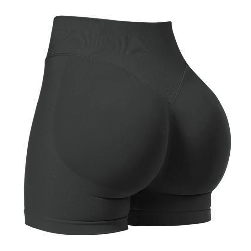 Impact Gym Shorts Women Fitness Sports Biker Shorts 4.5" Low Ribbed Band Yoga Shorts Workout Scrunch Butt Seamless Leggings