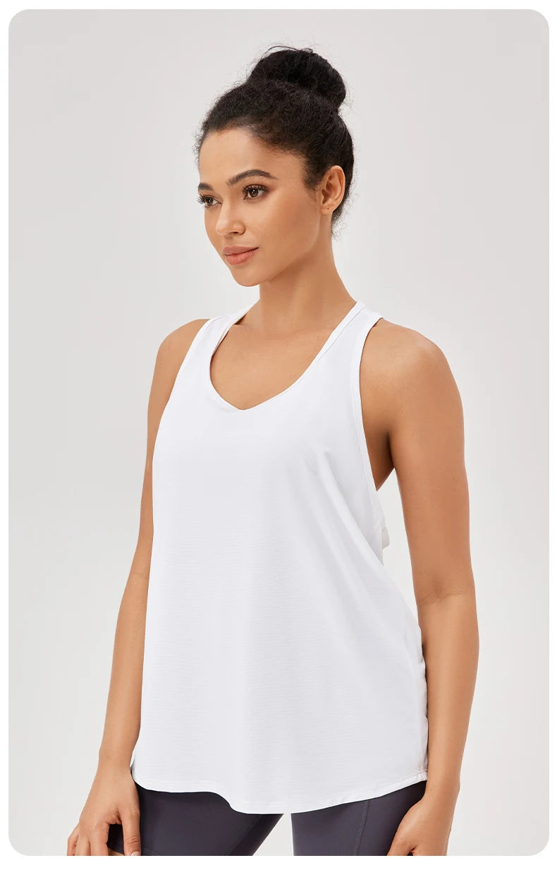 Women Gym Yoga Vest Athletic Fitness Sports Tank Tops Quick Dry Running Blouse Workout Tops Sleeveless Back Yoga Shirts Gym Top