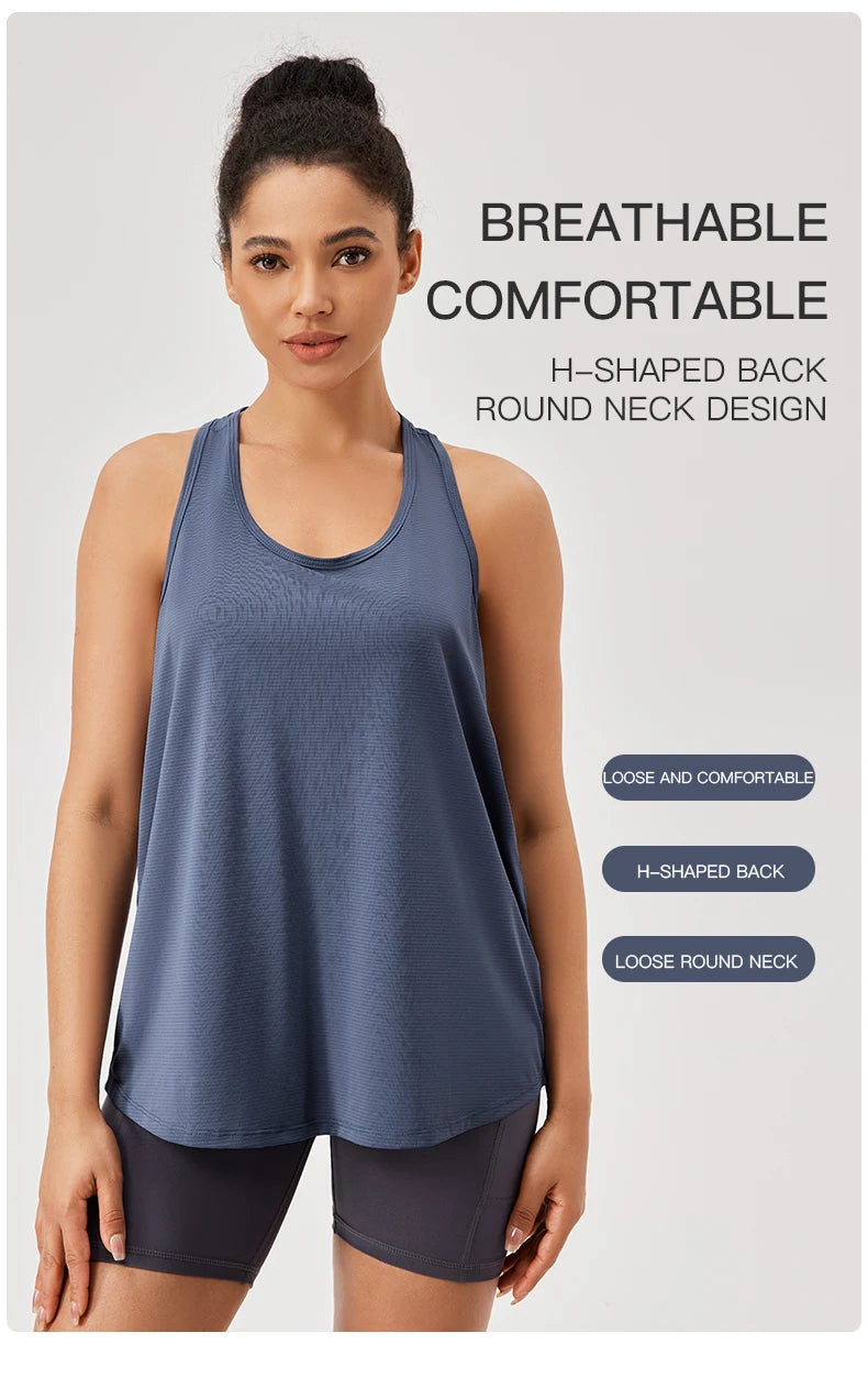 Women Gym Yoga Vest Athletic Fitness Sports Tank Tops Quick Dry Running Blouse Workout Tops Sleeveless Back Yoga Shirts Gym Top