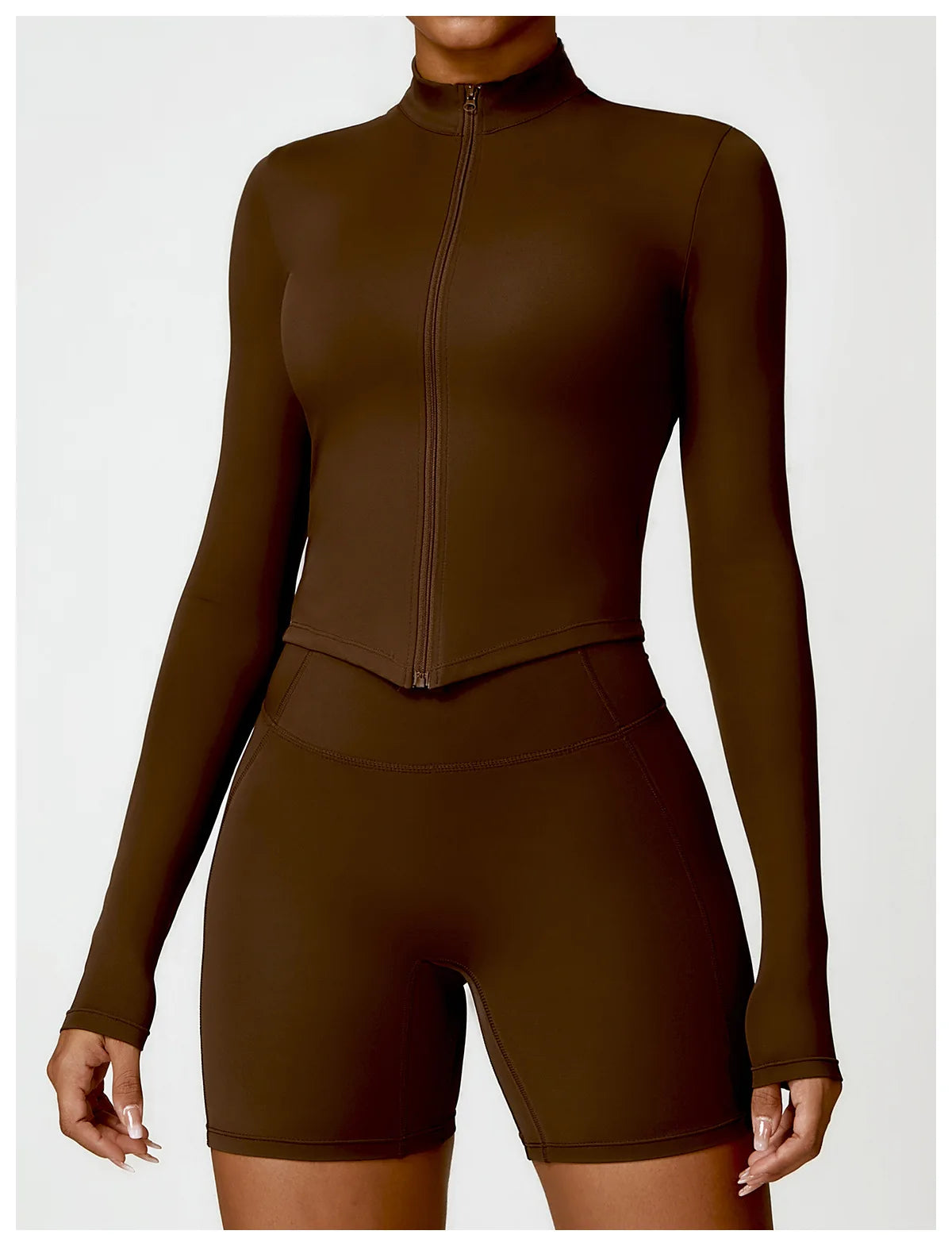 Women's Gym Exercise Shirt Yoga Long Sleeve Sportswear Top Zipper Jacket Gym Push Up Workout Tops Running Cycling Sportswear