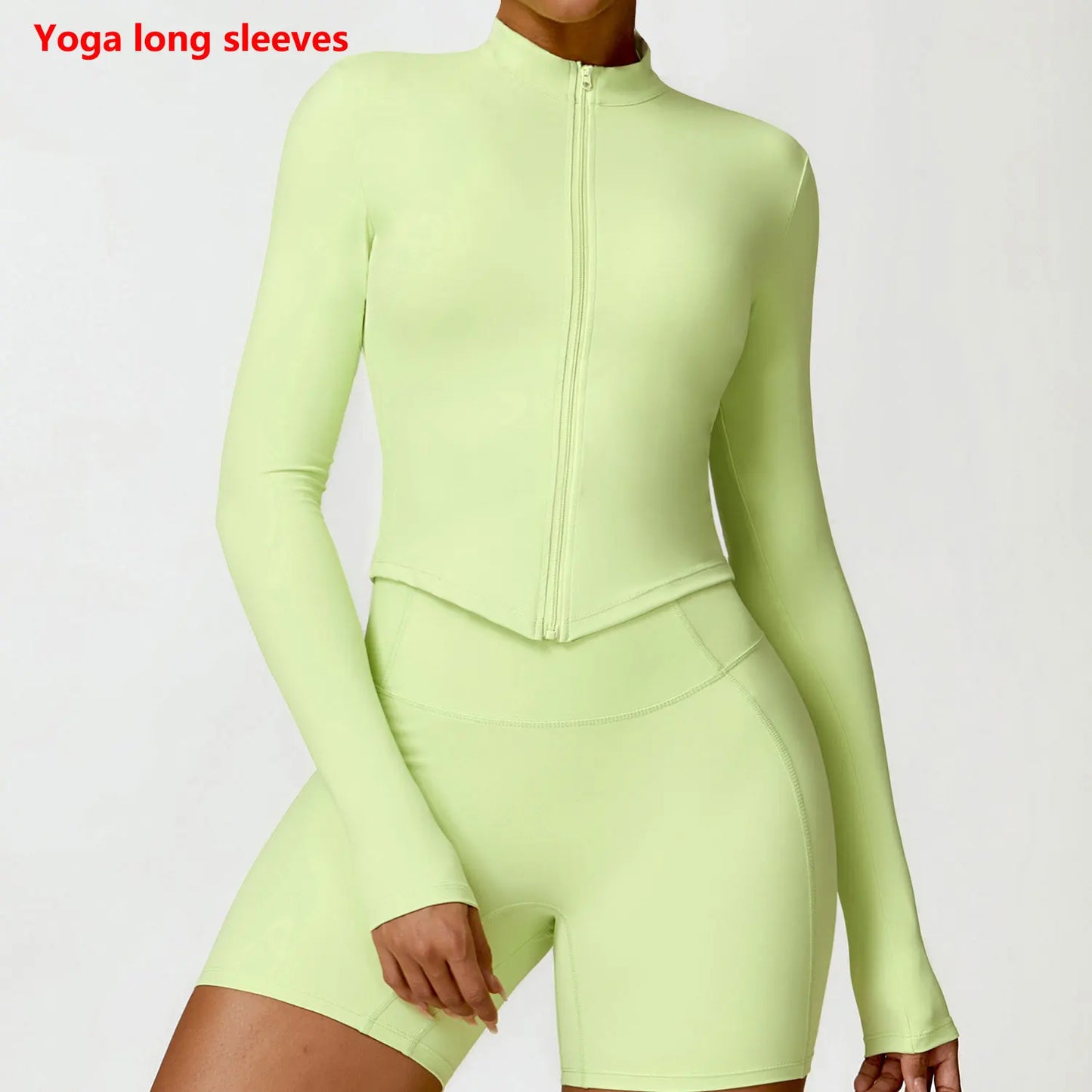 Women's Gym Exercise Shirt Yoga Long Sleeve Sportswear Top Zipper Jacket Gym Push Up Workout Tops Running Cycling Sportswear